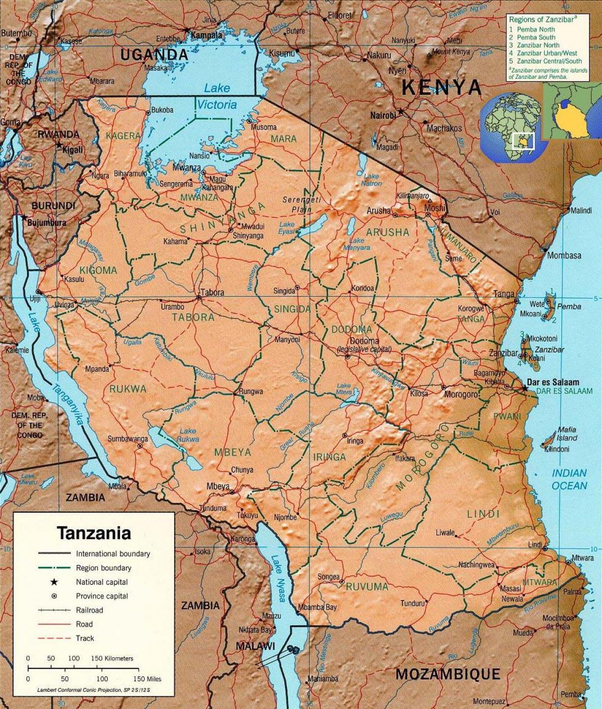 tanzania geografiske kart