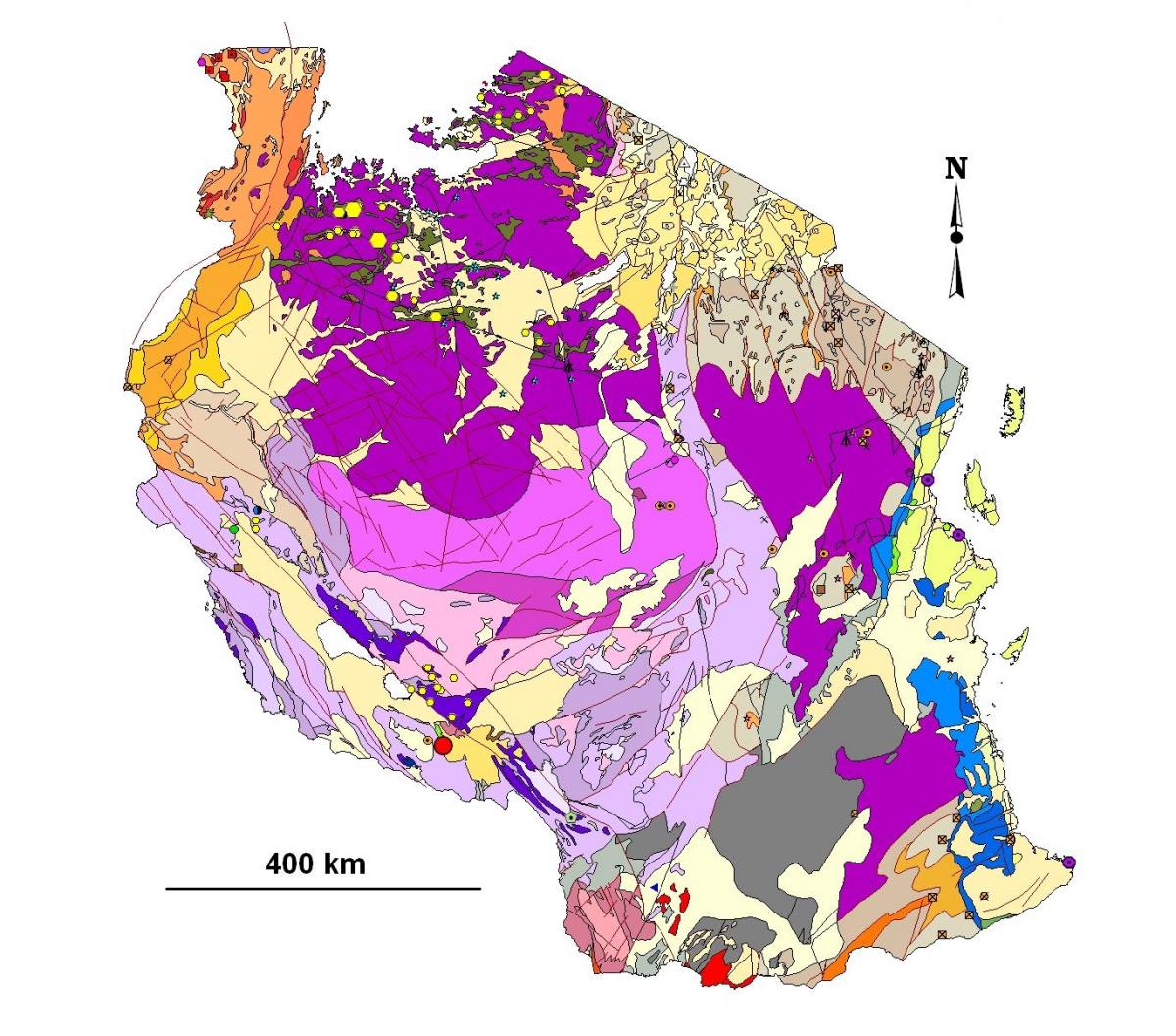 Kart over tanzania geologiske