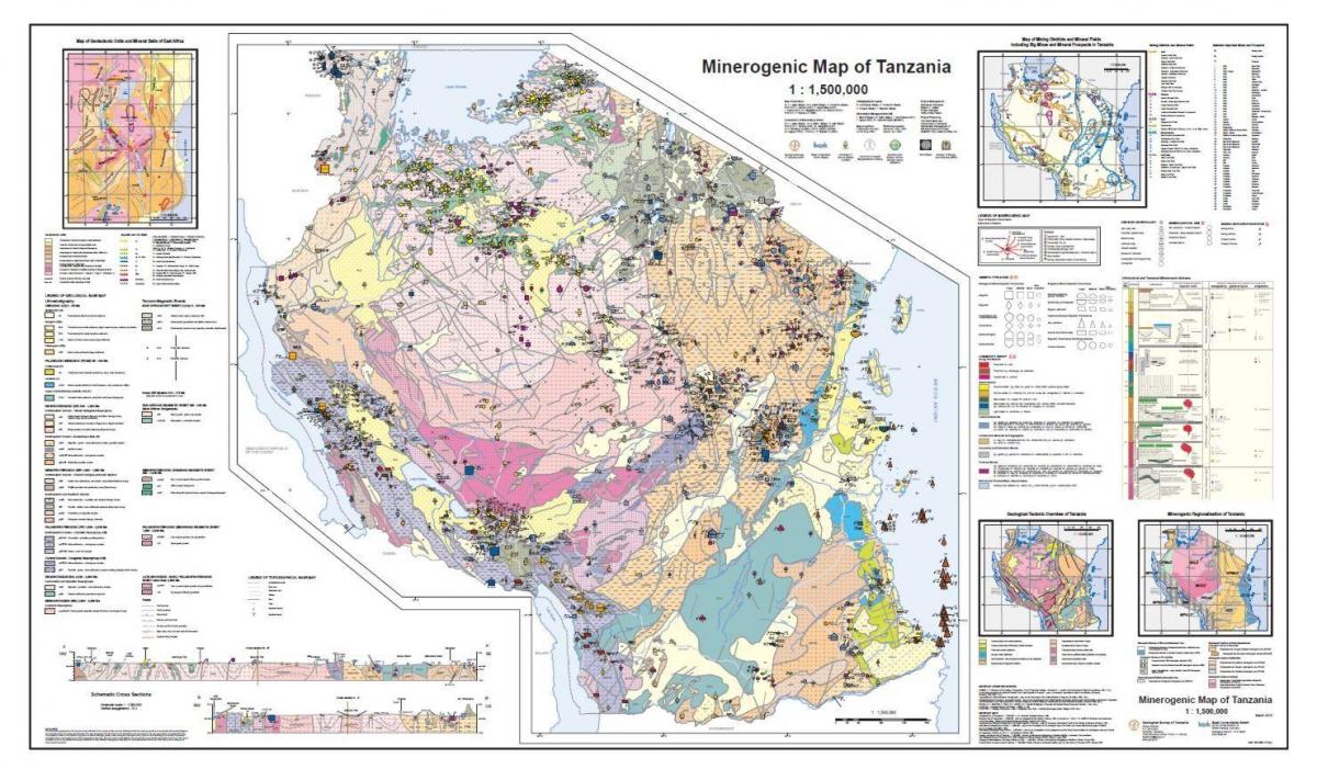 geologi og mineral kart over tanzania