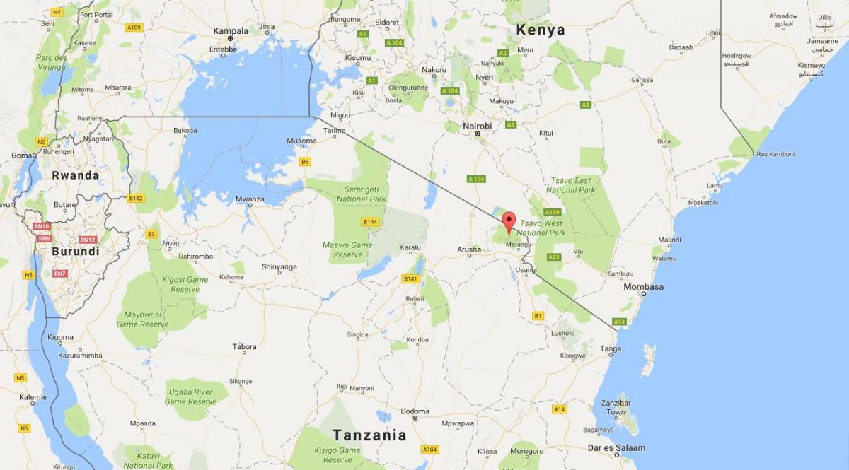 tanzania plassering på verdenskartet