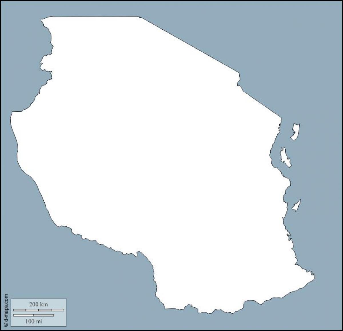 Kart over tanzania omrisset