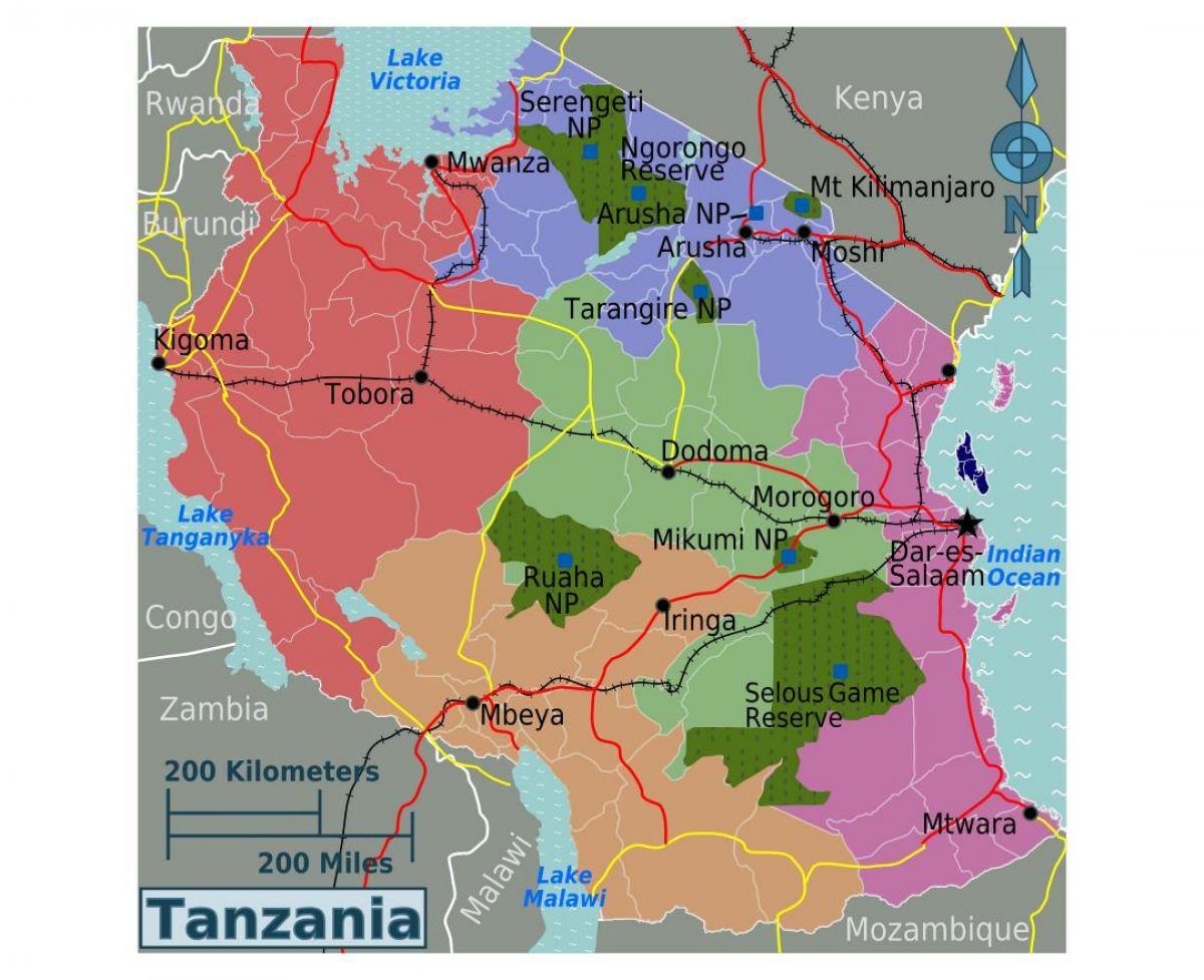 Kart over tanzania språk