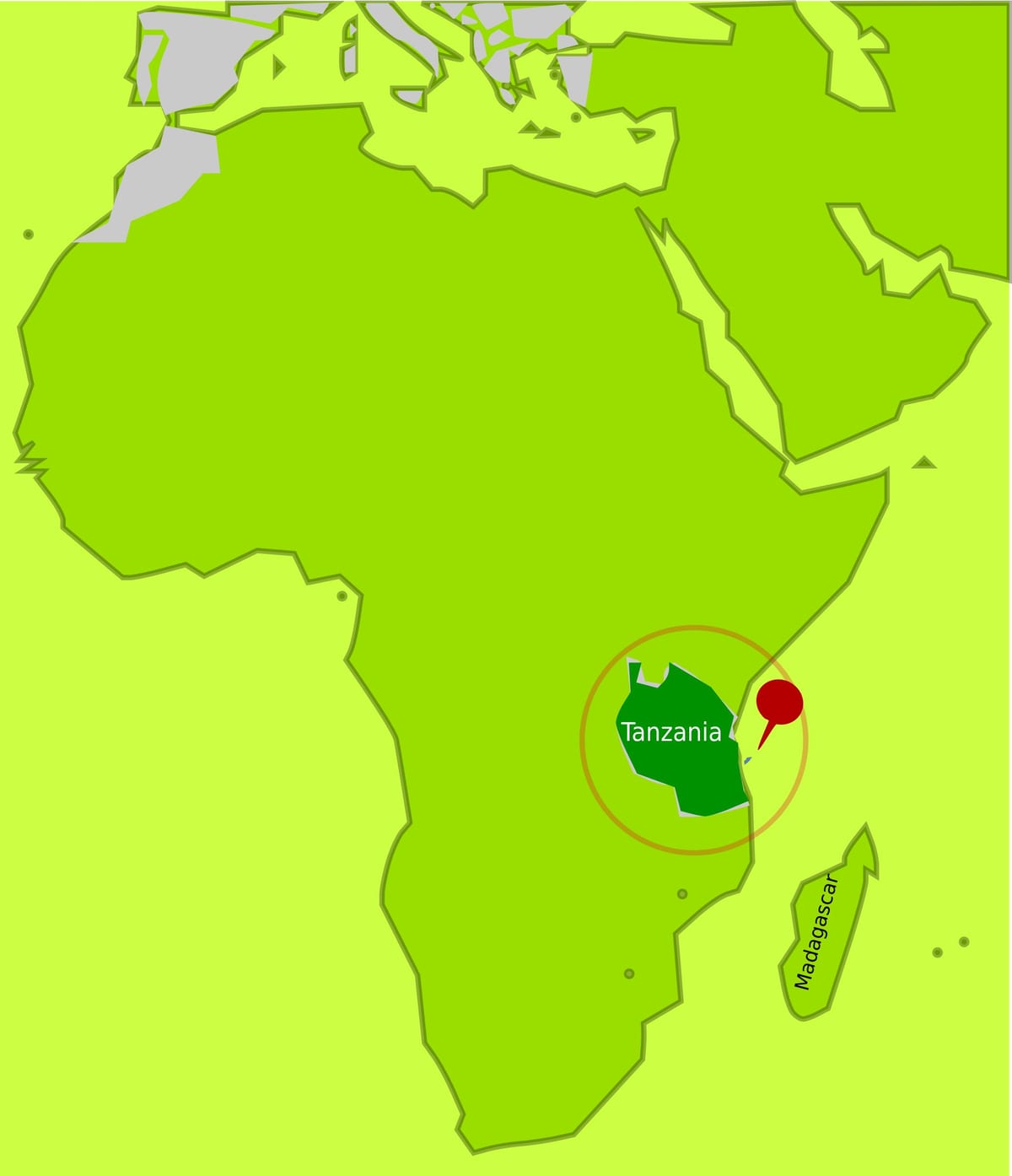 Kart av mafia island tanzania