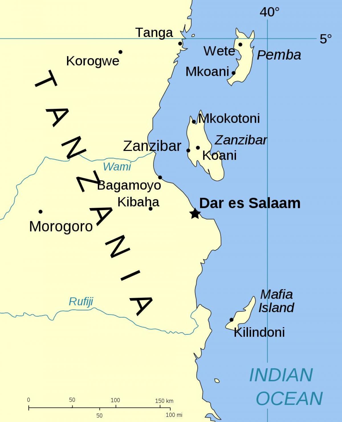 tanzania øyene kart