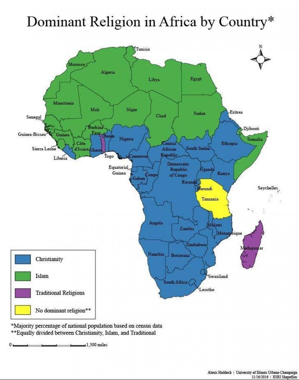 Kart over tanzania religion