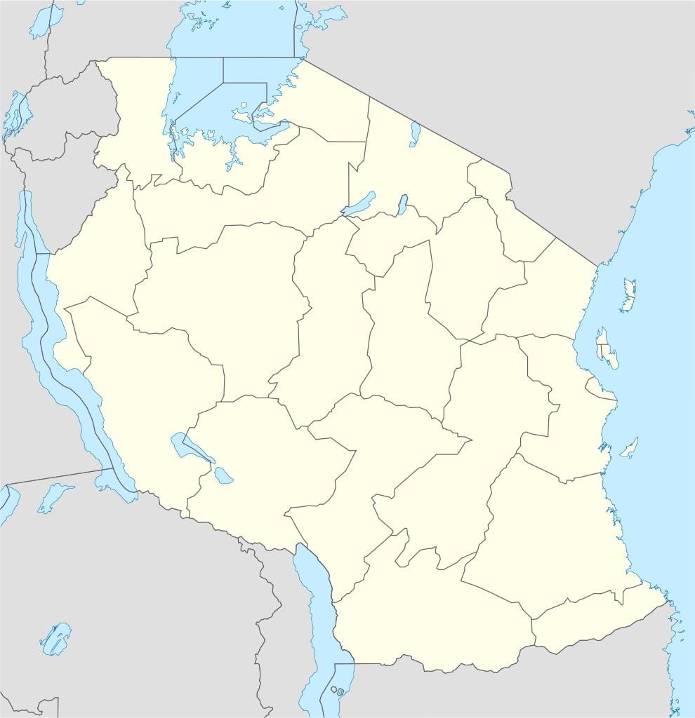 Kart over tanzania vektor