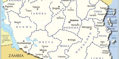 Tanzania administrative kart