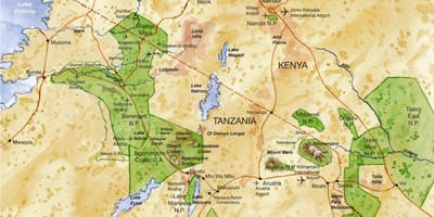 Kart over nord-tanzania
