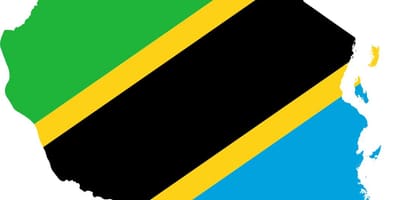Kart over tanzania flagg