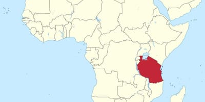 Tanzania på kartet over afrika