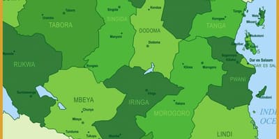 Kart over tanzania vegetasjon